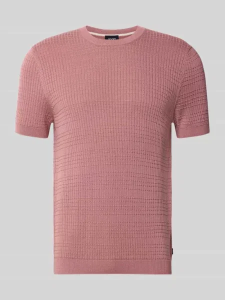 Bluzka z dzianiny z fakturowanym wzorem model Elio' Joop! Collection różowa