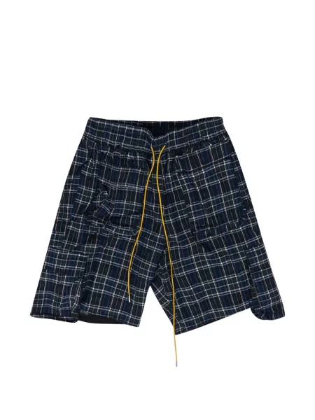 Pantaloni scurți Rhude în carouri cu cordon albastru