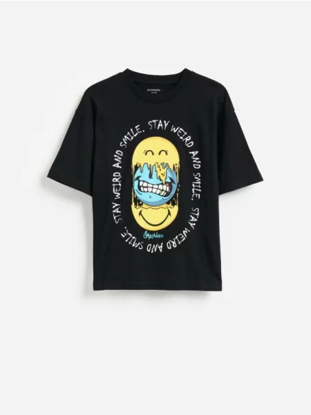 Reserved Футболка SmileyWorld® чорний