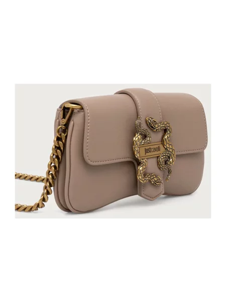 Just Cavalli torebka crossbody z imitacji skóry beżowa