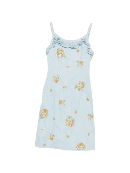 Rochie midi Shushu/tong cu model floral cu volane albastru