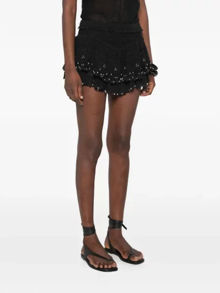 Fusta mini Isabel Marant cu mărgele negru