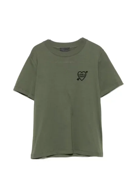 Tricou Dondup cu motiv cu inimi verde
