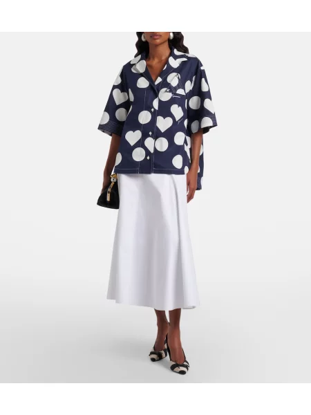 Cămașă Jacquemus din poplin albastru