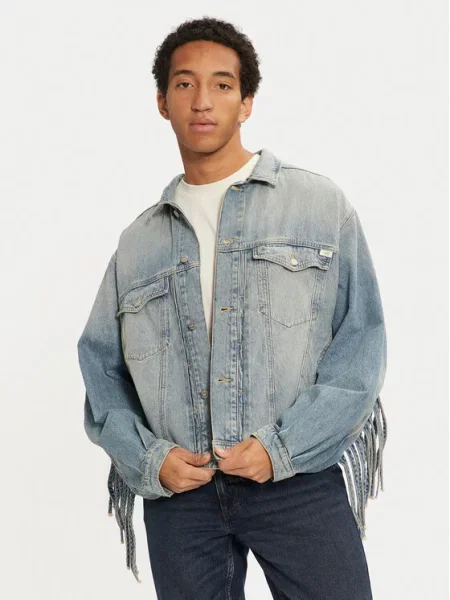 Mustang Jeansová bunda Ozark Fringe modrá