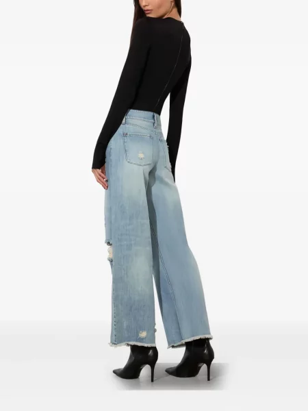 Blugi Alice + Olivia zdrențuiți albastru