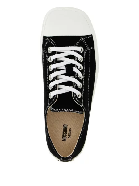 Sneakerși Moschino din canvas negru