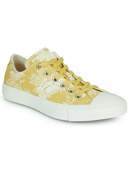 Pantofi Converse cu model floral galben