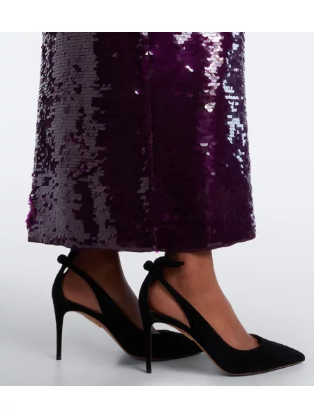 Sukienka koktajlowa Carolina Herrera wiązana fioletowa