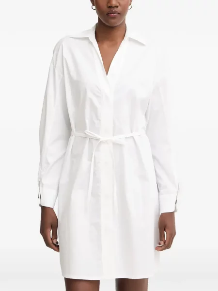 Cu centură rochie tip cămașă Armani Exchange alb