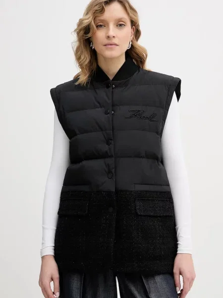Bunda s prímesou vlny Karl Lagerfeld čierna