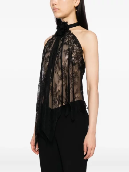 Bluzka Blaklace koronkowa z dekoltem halter czarna