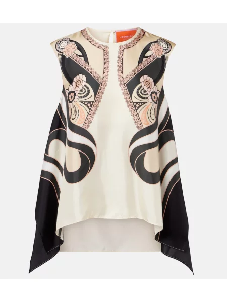 Jedwabny top La Doublej z nadrukiem