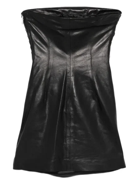 Rochie mini Amiri din piele de costum negru
