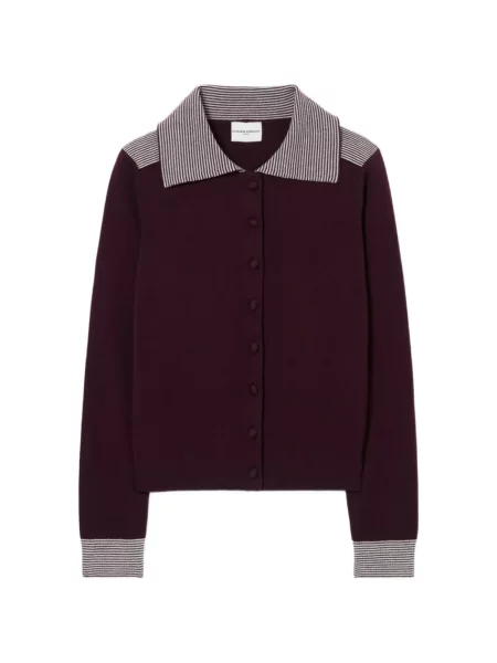 Gulerat cardigan Claudie Pierlot cu dungi violet