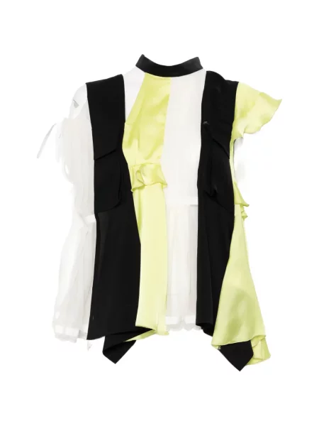 Bluză cu volane Sacai cu volane albastru