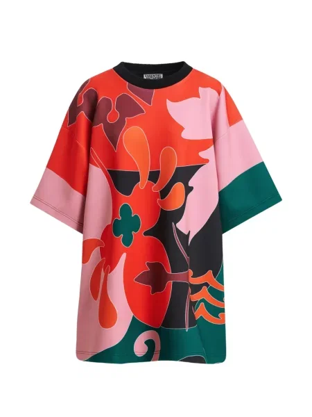 Rochie mini Essentiel Antwerp cu imprimeu abstract roșu