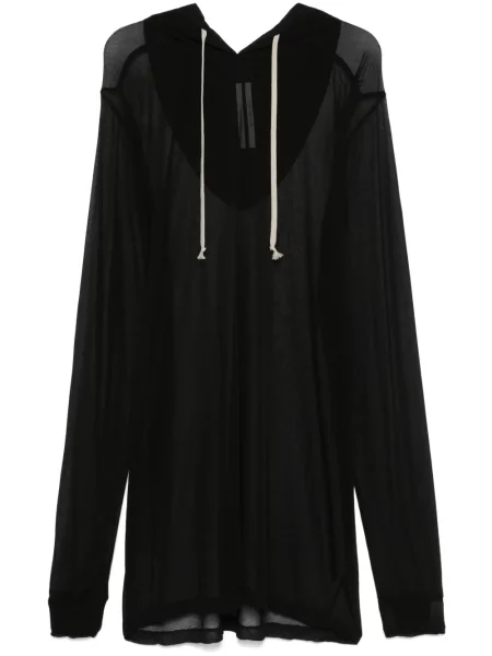 Hanorac cu glugă Rick Owens transparente negru