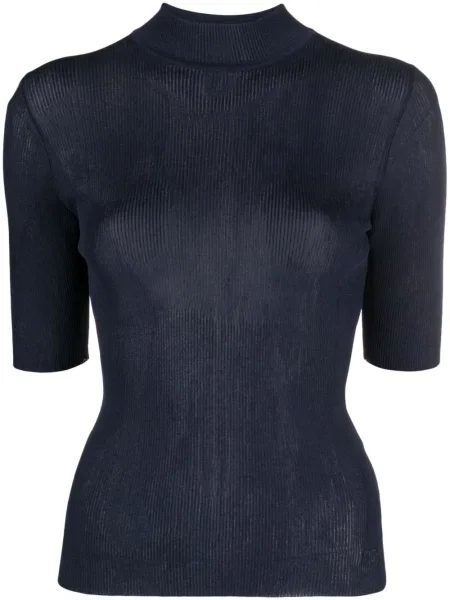 Top Tory Burch tricotate scurt albastru