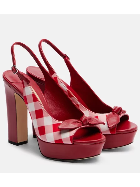 Pantofi cu toc Jimmy Choo în carouri roșu