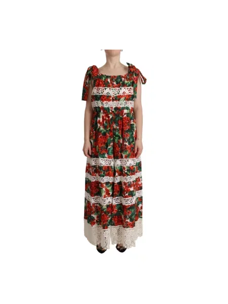 Długa sukienka maxi Dolce And Gabbana w kwiatki