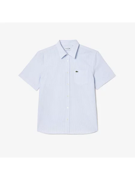 Lacoste Koszula Oxford O Regularnym Kroju Z Krótkim Rękawem niebieski