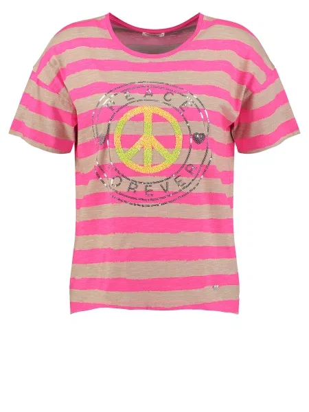 Key Largo Tricou SYMBOL bej / galben / roz neon negru
