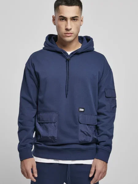 Bluza z kapturem Urban Classics z kapturem niebieska