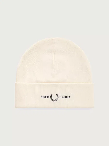 Fred Perry beanie kapa z bombažem bež