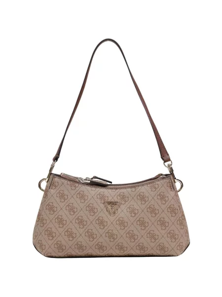 Crossbody kabelka Guess s autogramem hnědá