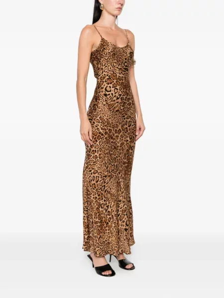 Rochie Twinset cu imagine cu model leopard de costum maro