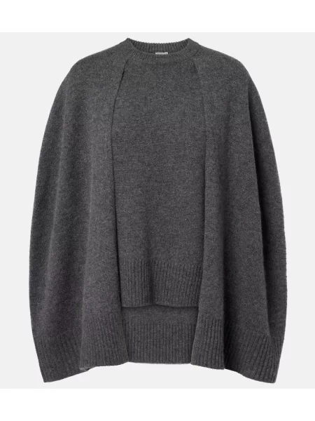 Poncho Toteme din cașmir gri