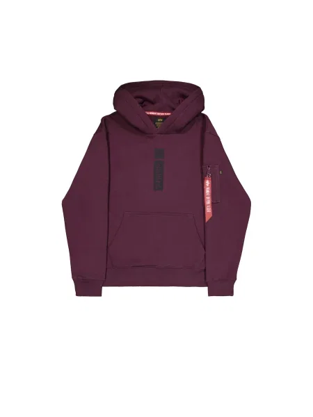 ALPHA INDUSTRIES Pulover Alpha Puff roşu închis negru