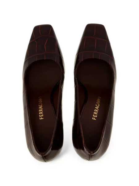 Pantofi cu toc Ferragamo din piele maro