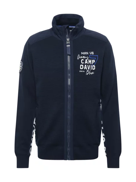 CAMP DAVID Geacă tricotată Ocean´s Seven II albastru regal / albastru închis alb