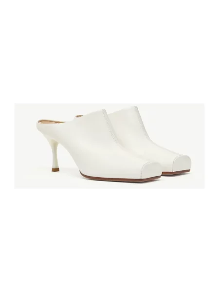 Klapki mules Mm6 Maison Margiela skórzane beżowe