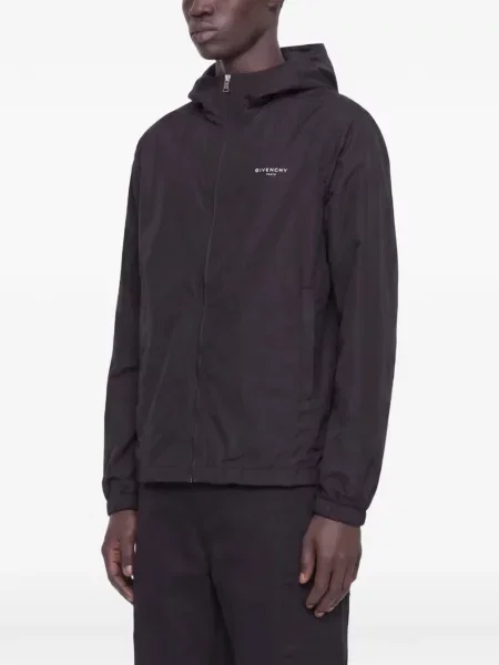 Geacă de vânt Givenchy cu glugă cu imagine negru