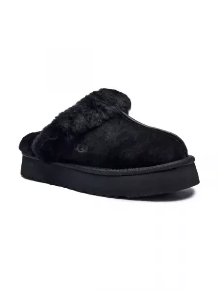 UGG De piele papuci de casă DISQUETTE negru