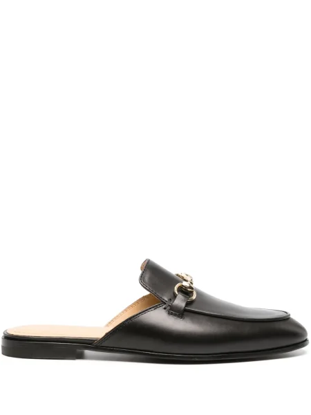 Papuci tip mules Scarosso din piele negru