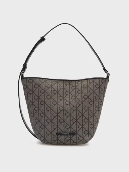 Жакардова сумка Calvin Klein з принтом сіра