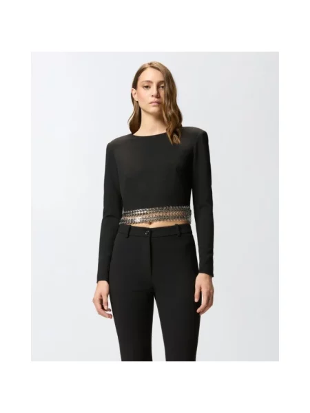 Top Pinko z krepy czarny