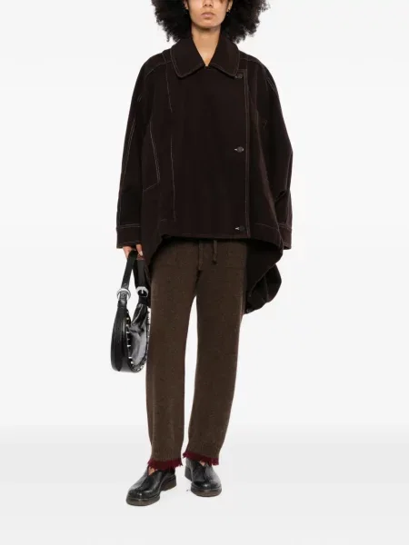 Pantaloni Uma Wang cu cordon maro