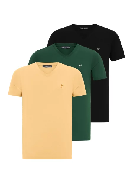 Jacey Quinn Majica šafran / tamno zelena / marelica / crna bijela