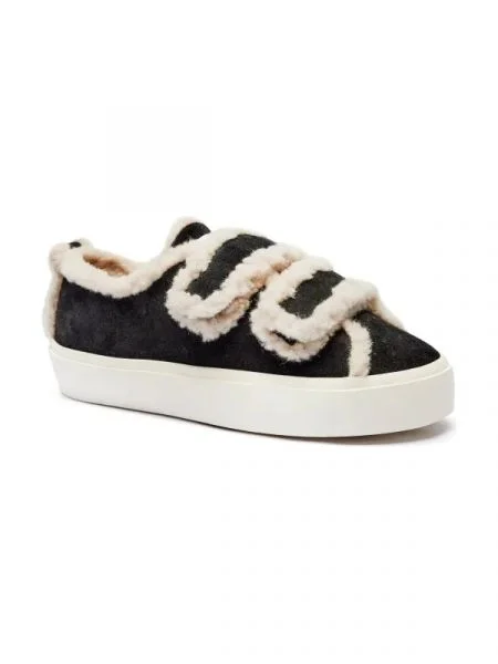 INUIKII De piele sneakers Velcro Shearling negru