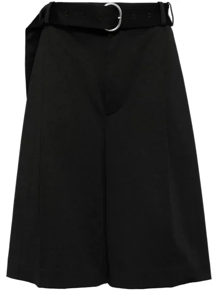 Pantaloni scurți Jil Sander plisate scurte negru