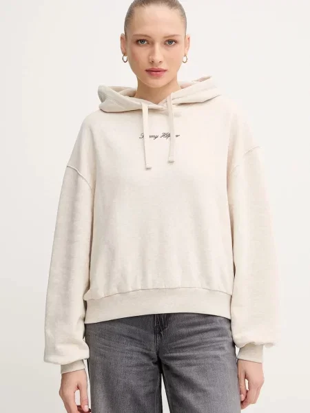 Tommy Hilfiger bluza z kapturem z nadrukiem beżowy