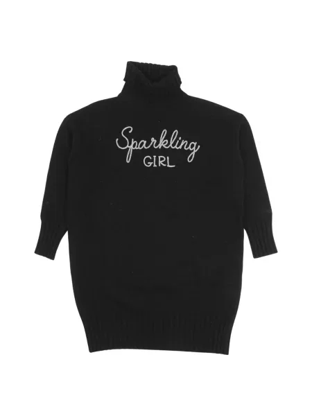 Golf sweter z golfem Saint Barth wełniany z długim rękawem czarny