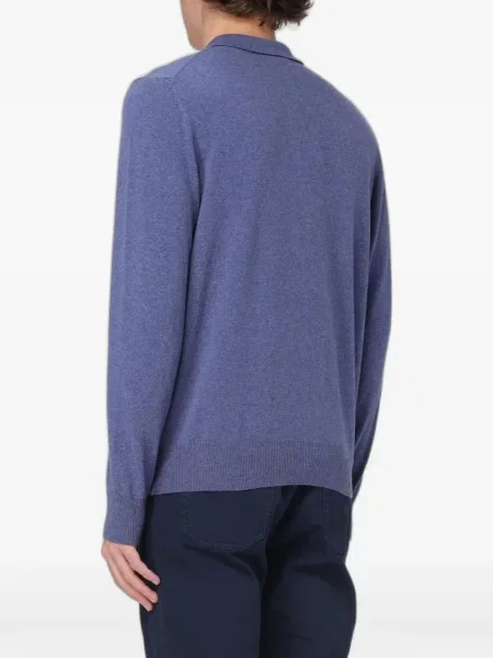 Tricou polo Xc tricotate albastru