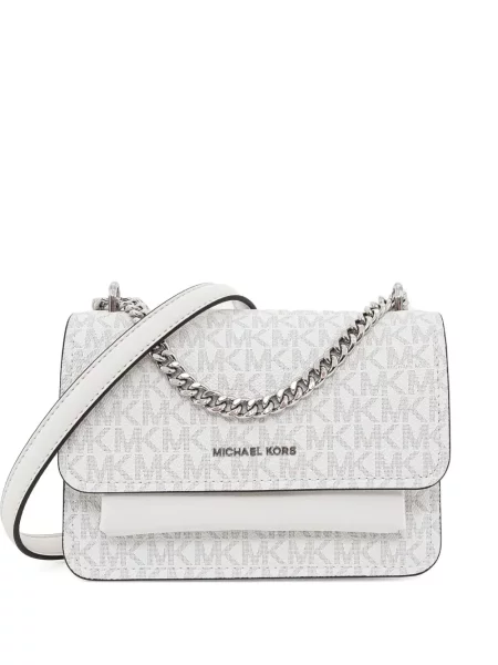 Кожено портмоне Michael Michael Kors с връзки с принт кафяво