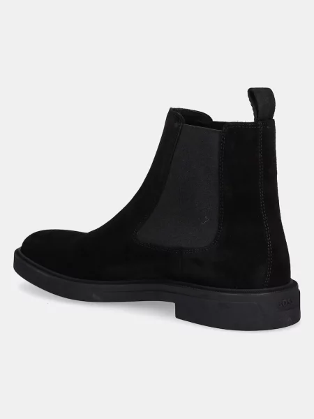 BOSS botine din piele întoarsă Calev negru